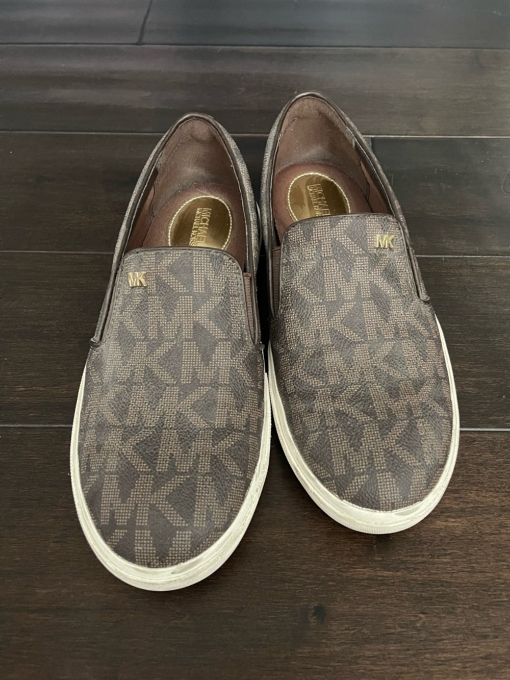Michael Kors Brown MK Logo Slip-On Shoes Women size 7.5
